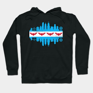 Chicago City Flag Skyline Cicada Hoodie